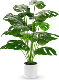 Der Rose Fake Plants Artificial Plants Tall 71cm Adjustable Faux Monstera Plants Indoor Outdoor for Home Bedroom Living Room Bathroom Decor