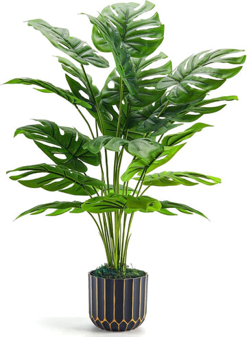 Der Rose Fake Plants Artificial Plants Tall 71cm Adjustable Faux Monstera Plants Indoor Outdoor for Home Bedroom Living Room Bathroom Decor