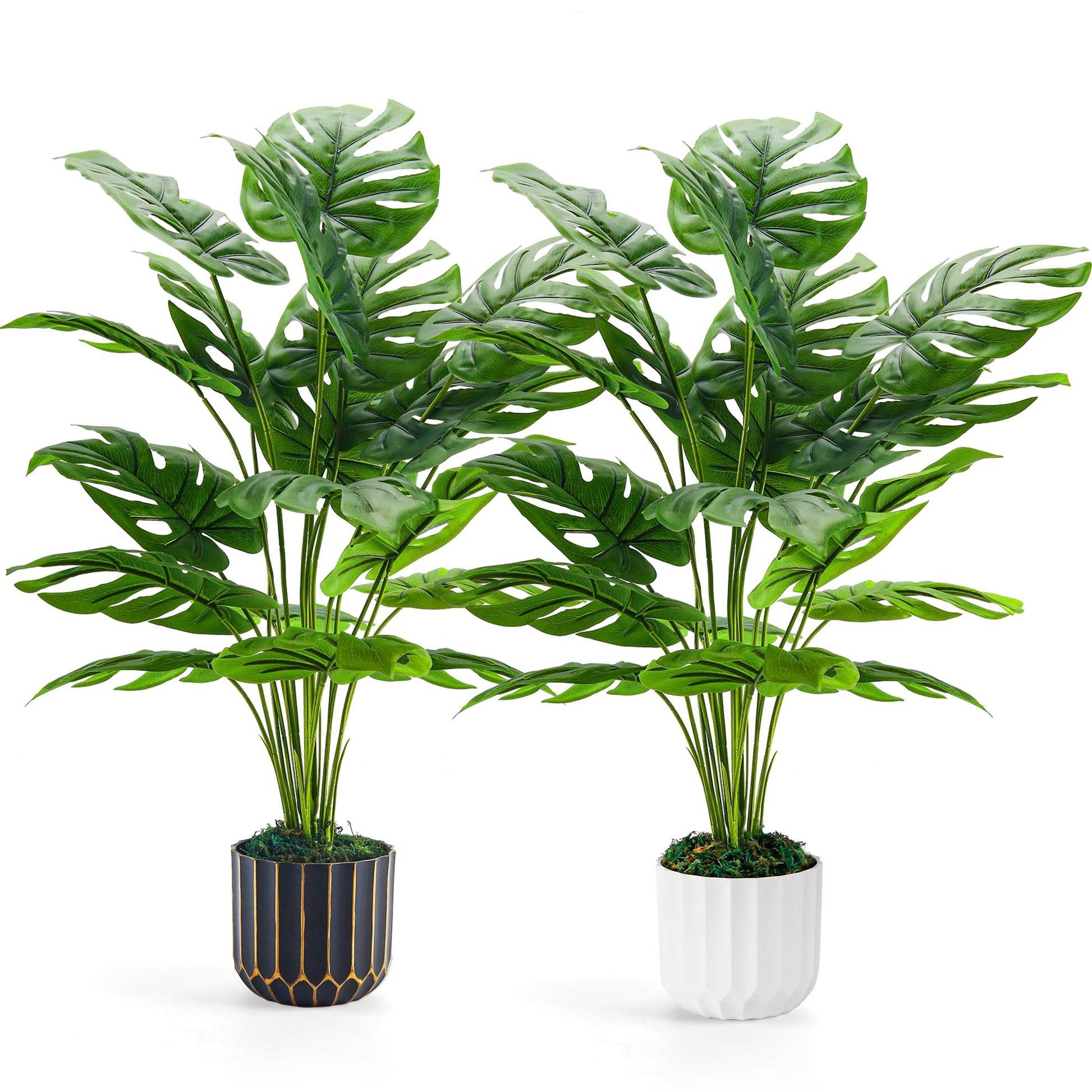 Der Rose Fake Plants Artificial Plants Tall 71cm Adjustable Faux Monstera Plants Indoor Outdoor for Home Bedroom Living Room Bathroom Decor