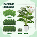 Der Rose Fake Plants Artificial Plants Tall 71cm Adjustable Faux Monstera Plants Indoor Outdoor for Home Bedroom Living Room Bathroom Decor
